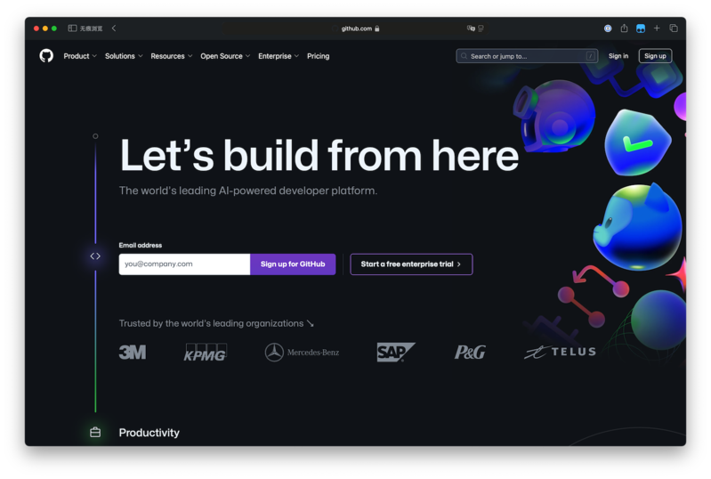 Visit GitHub's website