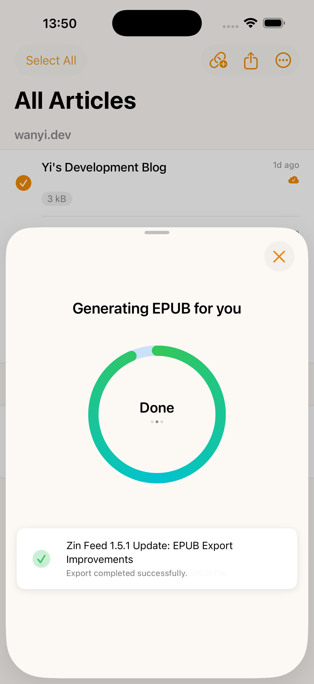 Generation Progress Interface